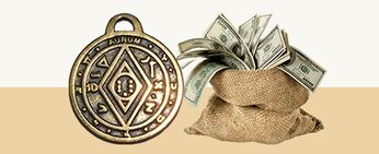 Amulet me monedha për para dhe fat